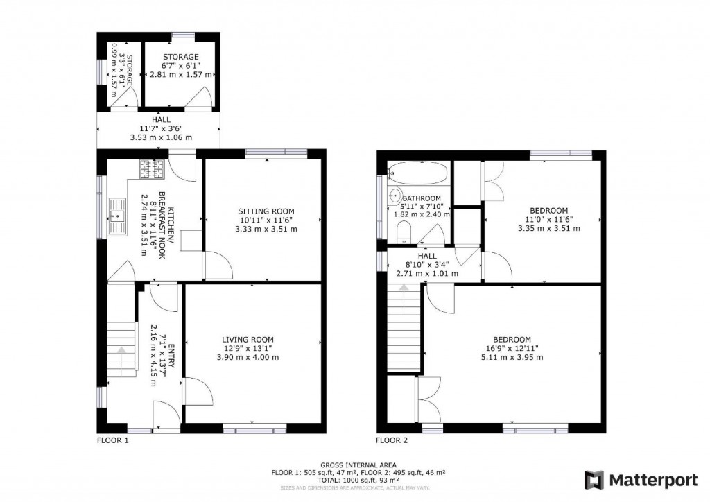 Floorplans For Church Road, Hinton Waldrist