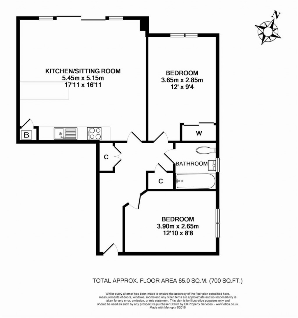 Floorplans For Flat 4 Chawley Court, 136 Cumnor Hill