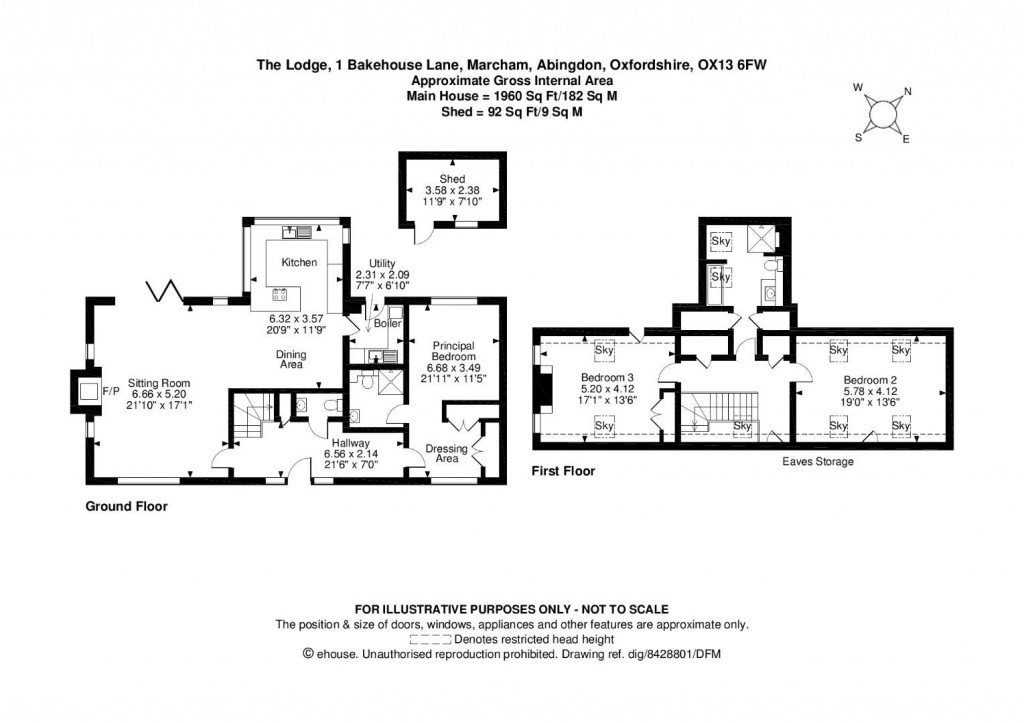 Floorplans For Marcham, Nr. Abingdon-on-Thames
