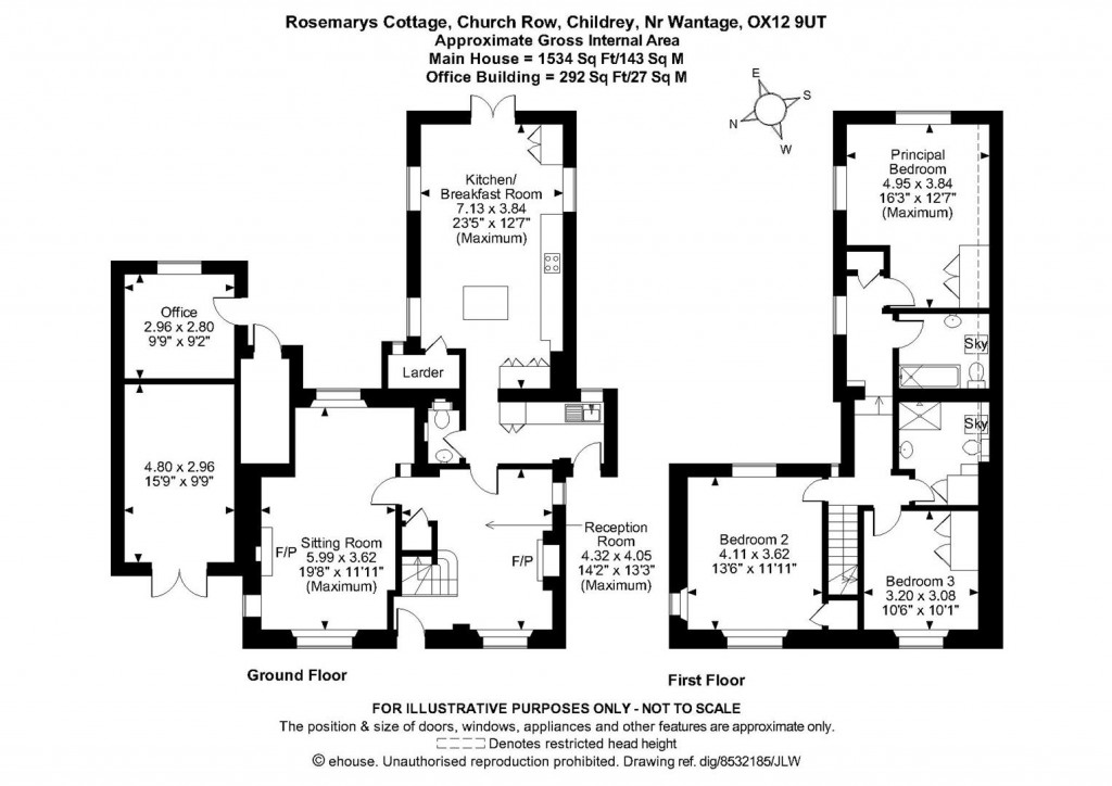 Floorplans For Rosemary`s Cottage, Church Row, Childrey