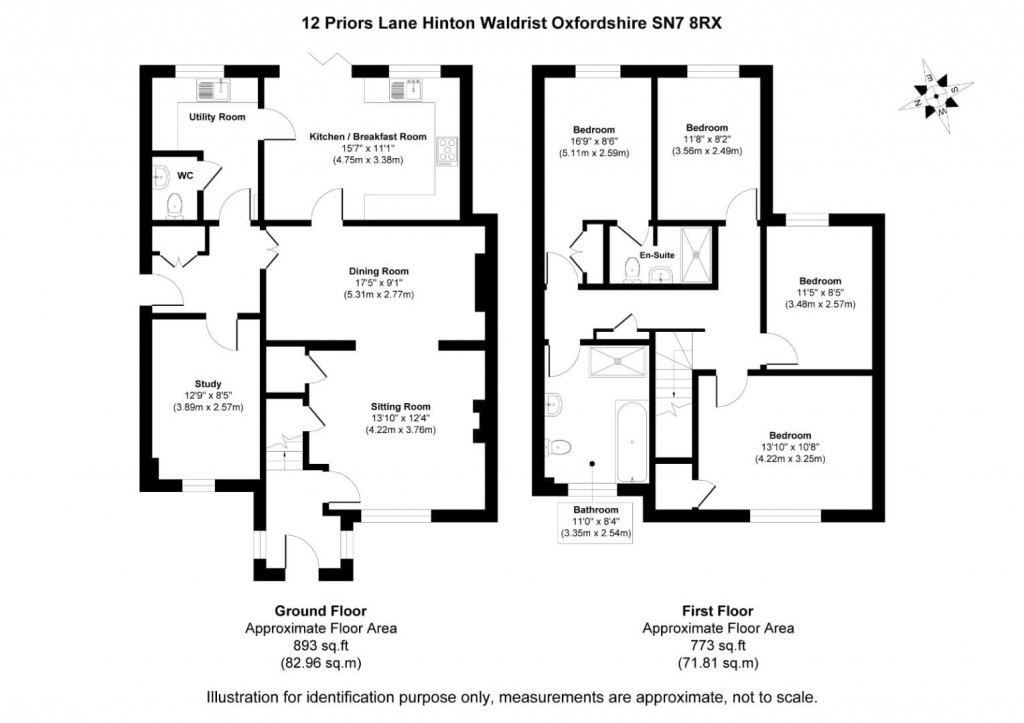 Floorplans For Priors Lane, Hinton Waldrist, Oxfordshire