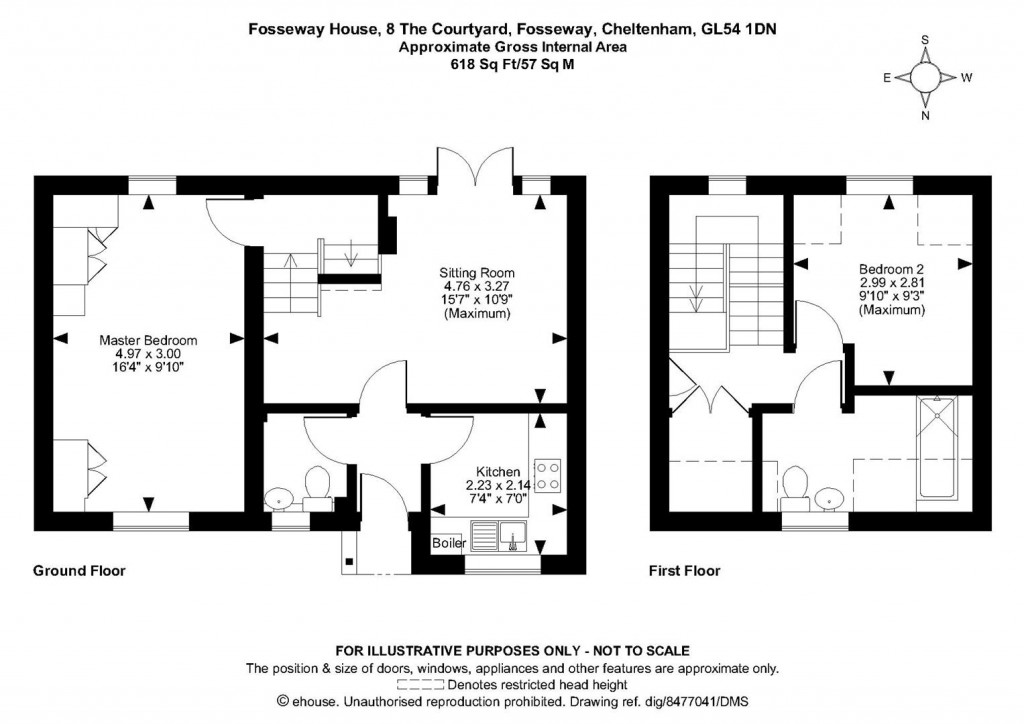 Floorplans For The Courtyard, Fosseway House, Fosseway